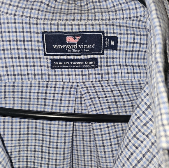 Vinyard Vines Men's Navy Plaid Button-Down Shirt - Picture 3 of 8